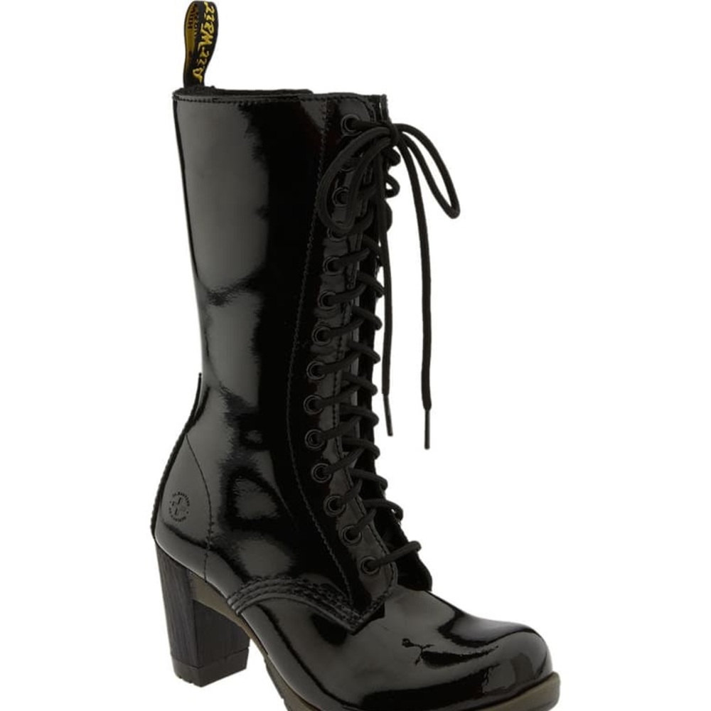 Rare Dr. Martens Dee 14 eye black boot sz 10